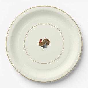 Happy Thanksgiving Turkey Rim Paper Plate