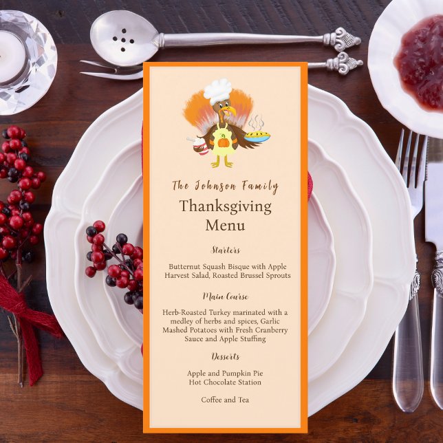 Happy Thanksgiving Turkey Serving Pie & Ice Cream Menu (Tom Turkey: Your Thanksgiving Dessert Maestro, Savor the Sweet Moments!)