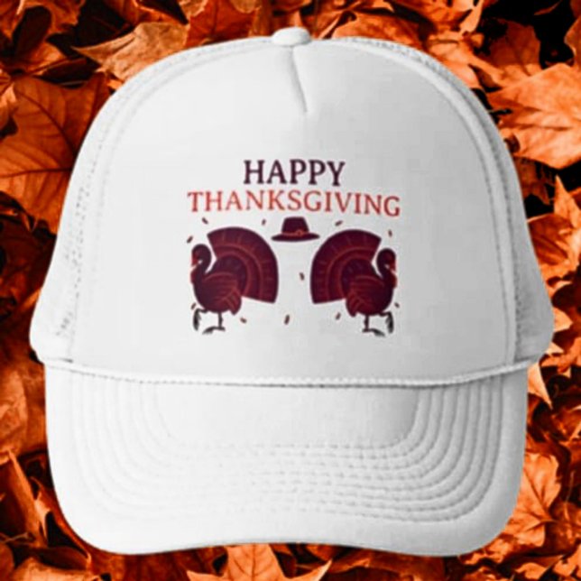Happy Thanksgiving Turkey Trucker Hat (Creator Uploaded)