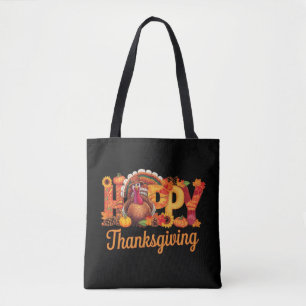 Happy Thanksgiving Turkeys Fall Tote Bag