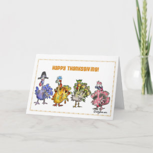 Happy Thanksgiving Turkeys Holiday Card