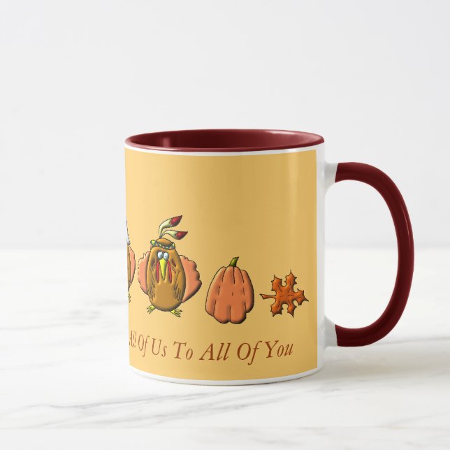 Happy Thanksgiving Turkeys Mug (Right)
