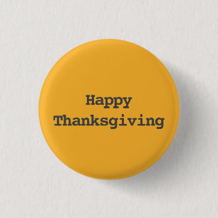 Happy Thanksgiving Typography 3 Cm Round Badge