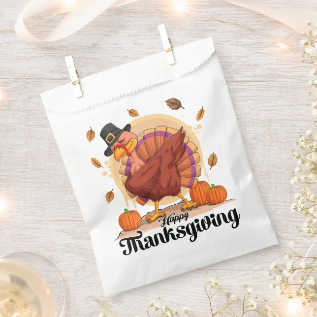 Happy Thanksgiving Typography Favour Bags (Clipped)