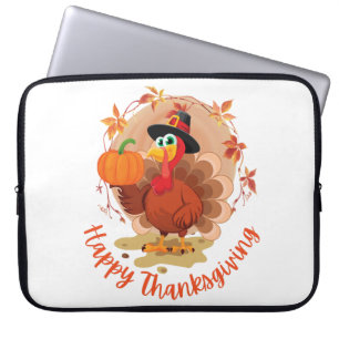 Happy Thanksgiving Typography Laptop Sleeve