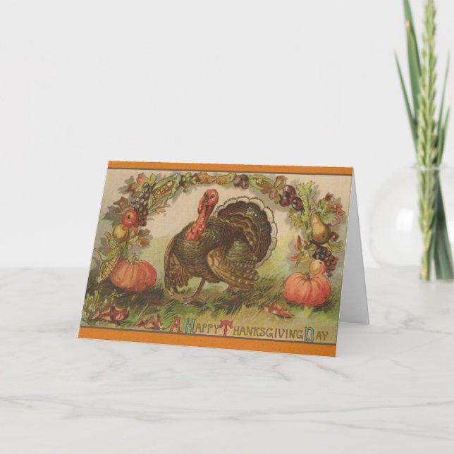 Happy Thanksgiving Vintage Art Cards (Front)