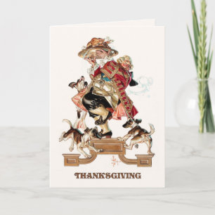 Happy Thanksgiving. Vintage Art Humourous  Holiday Card