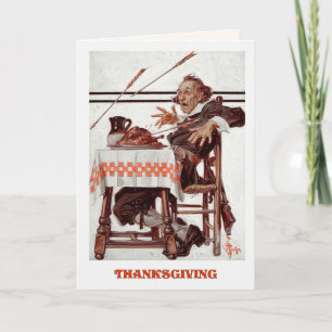 Happy Thanksgiving. Vintage Art Humourous  Holiday Card