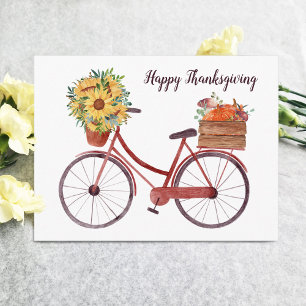 Happy Thanksgiving Vintage Bicycle  Postcard