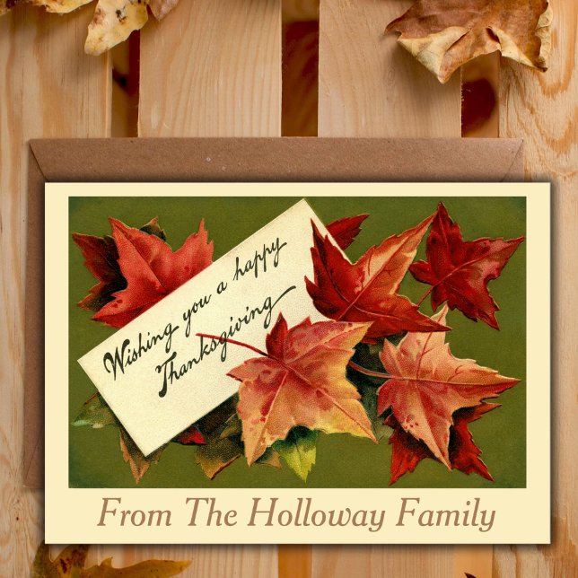 Happy Thanksgiving Vintage Custom Thanksgiving Holiday Card (Happy Thanksgiving Vintage Custom Thanksgiving Holiday Card)