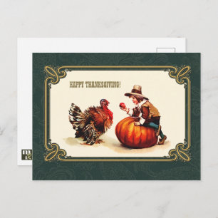 Happy Thanksgiving. Vintage Design Postcards