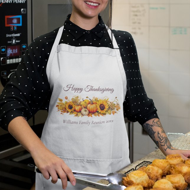 Happy Thanksgiving Vintage Pumpkins Custom Fall Standard Apron (Creator Uploaded)