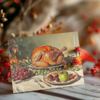 Happy Thanksgiving Vintage Turkey DInner