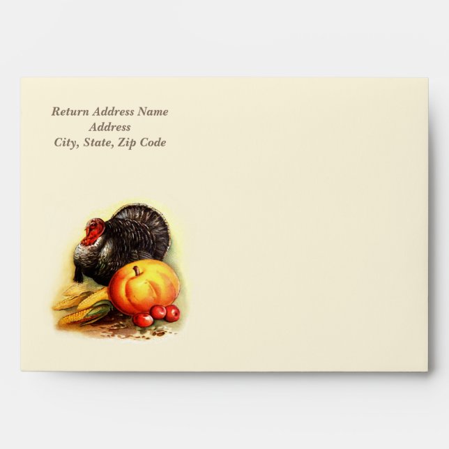 Happy Thanksgiving. Vintage Turkey Envelopes (Front)
