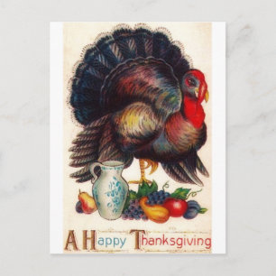 Happy Thanksgiving Vintage Turkey Holiday Postcard