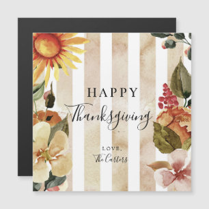 Happy Thanksgiving Watercolor Fall Flowers Chic