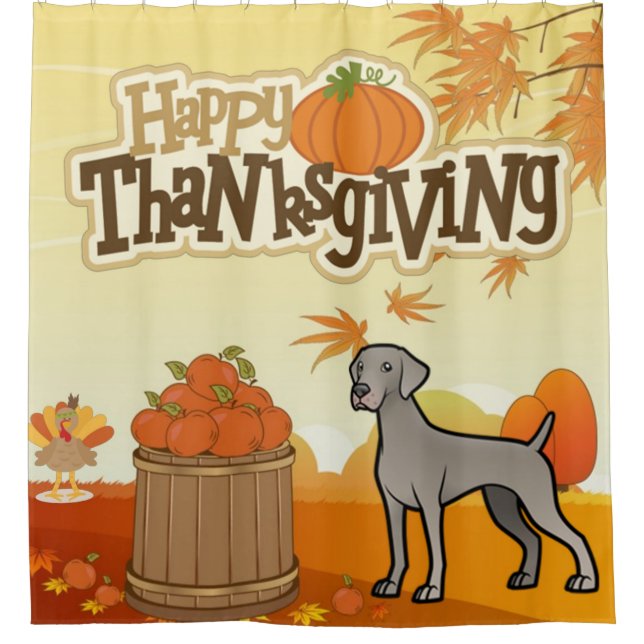 Happy Thanksgiving Weimaraner Shower Curtain (Front)