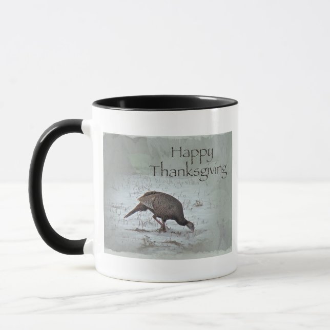 Happy Thanksgiving Wild Turkey Mug (Left)