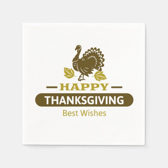 Happy Thanksgiving Wishes Napkin (Front)