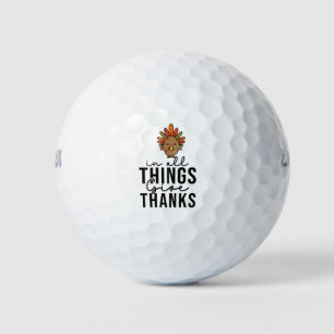 Happy Thanksgiving with funny turkey     Golf Balls