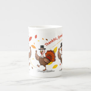Happy Thanksgiving With Gratitude Quotes  Bone China Mug