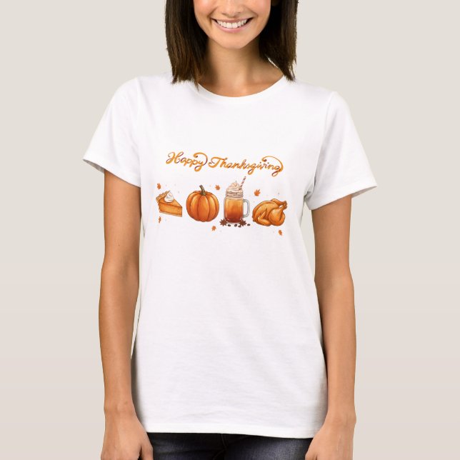Happy Thanksgiving Women T-Shirt (Front)