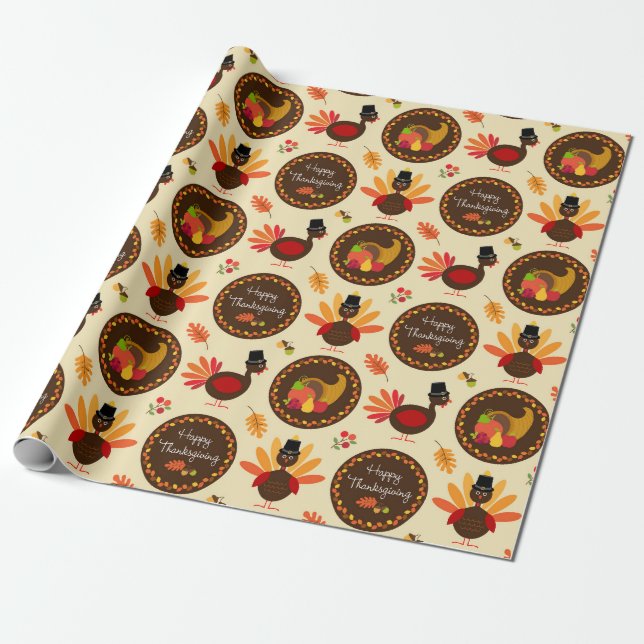Happy Thanksgiving Wrapping Paper (Unrolled)