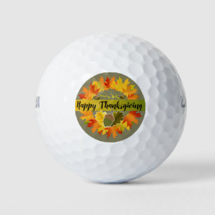 "Happy Thanksgiving Wreath, Acorn Golf Balls
