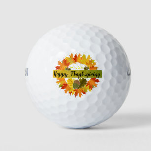 "Happy Thanksgiving Wreath, Acorn Golf Balls