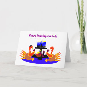 Happy Thanksgivukkah Funny Turkey Greeting Card