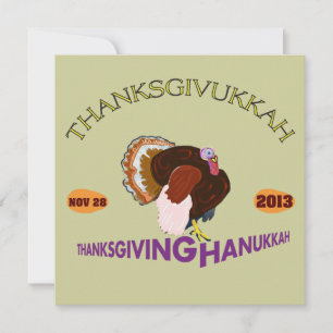 Happy Thanksgivukkah, Thanksgiving and Hanukkah Invitation