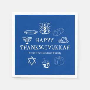 Happy Thanksgivukkah Thanksgiving Hanukkah paper Napkin