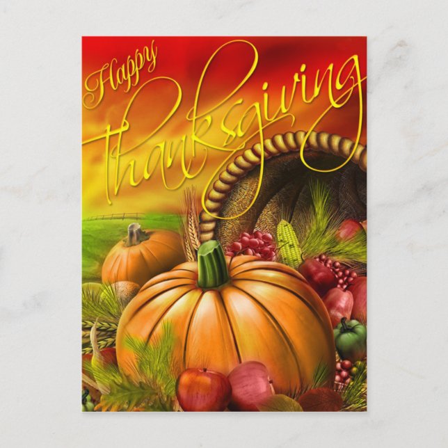 Happy Thanskgiving Postcard (Front)