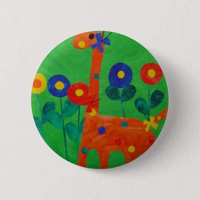Happy the Giraffe Button (Front)