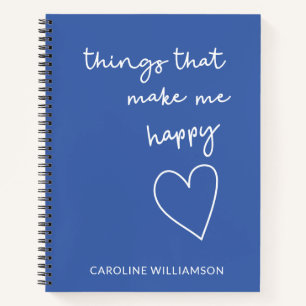 Happy Things Personalized Blue Gratitude Journal