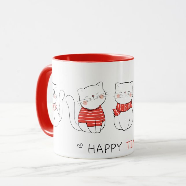 Happy Time Cats Mug (Front Left)