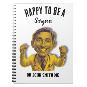 happy to be a surgeon doctor MD yellow Notebook