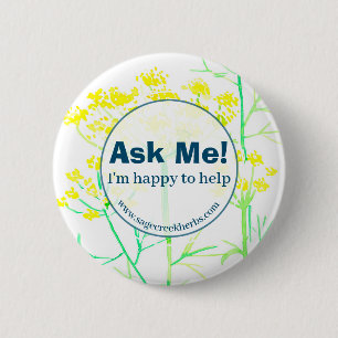 Happy To Help Employee Business Flowers 6 Cm Round Badge