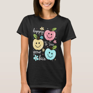 Happy to See Your Face Groovy Apple Teacher T-Shirt