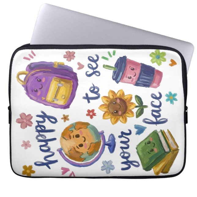 Happy to See Your Face Laptop Sleeve (Front)