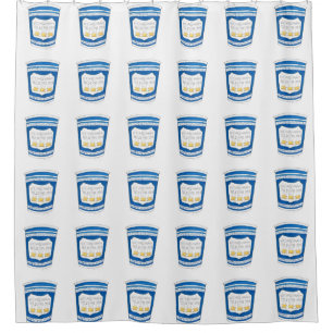 Happy to Serve You Greek Coffee Cup Shower Curtain