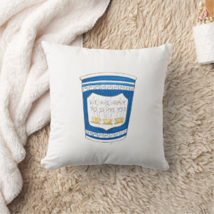 Happy To Serve You NYC Blue Greek Deli Coffee Cup Cushion