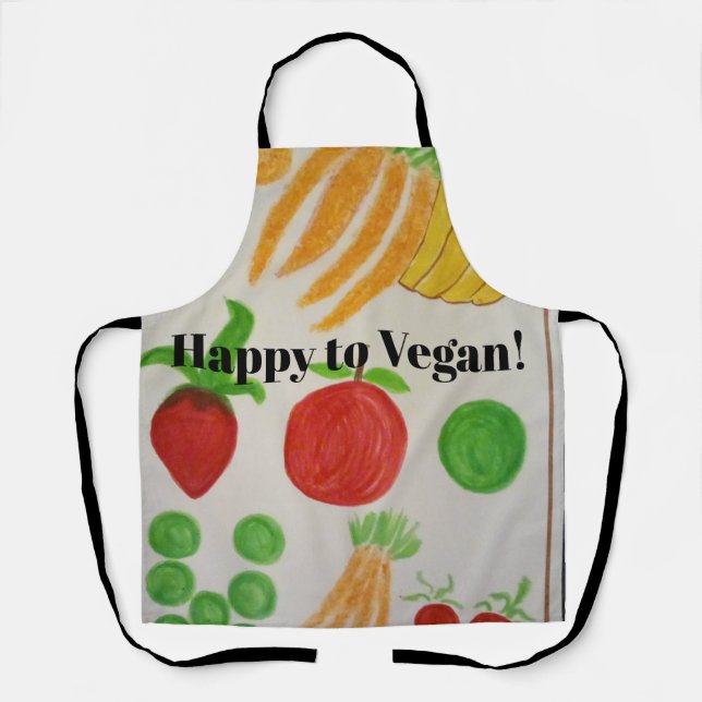 Happy to Vegan! Apron (Front)