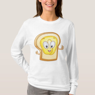 Happy Toast Kawaii Buttered Bread Slice T-Shirt
