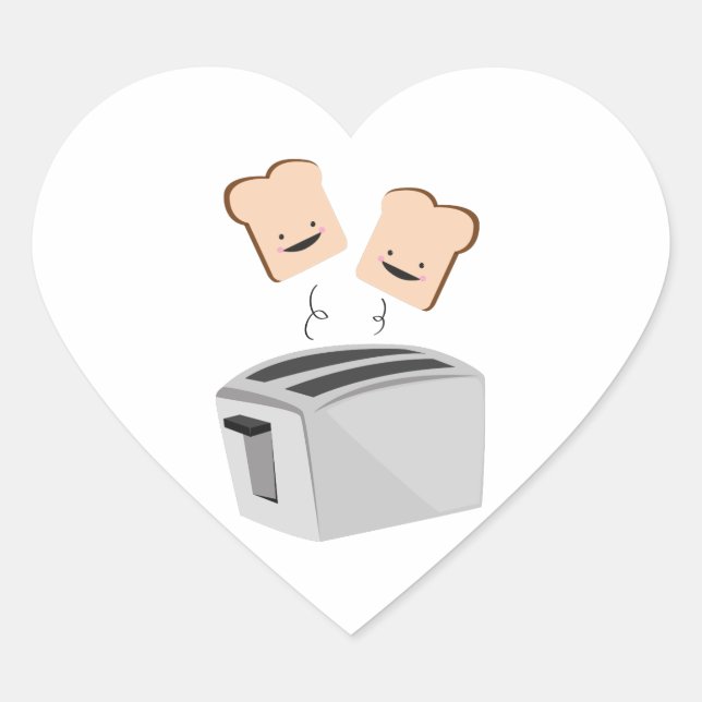 Happy Toaster Heart Sticker (Front)