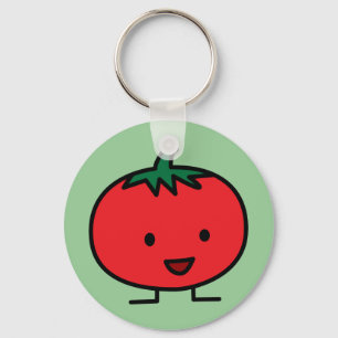 Happy Tomato Red Vegetable Fruit Key Ring