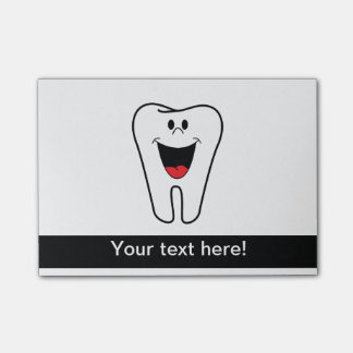 Happy tooth cartoon post-it notes