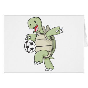 Happy Tortoise Playing Soccer