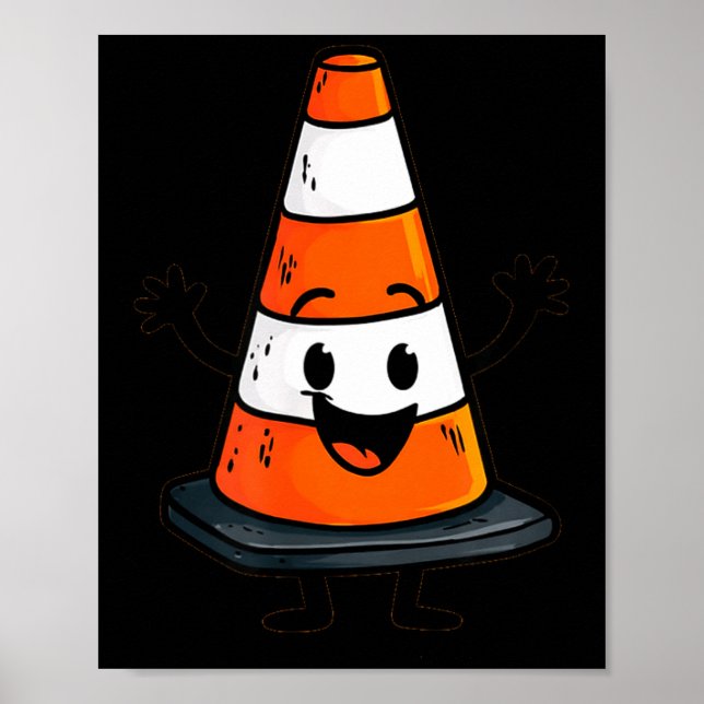 Happy Traffic Cone Look For Man And Woman  Poster (Front)