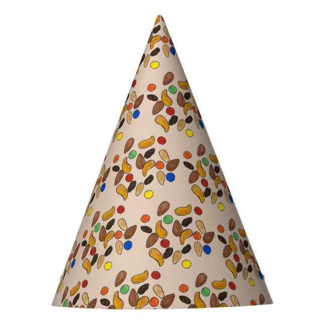 Happy Trails Camping Hiking Outdoors Trail Mix Party Hat (Front)